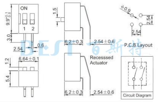 編碼開關DS-0X參考圖紙 編碼開關DS-0X參考圖紙